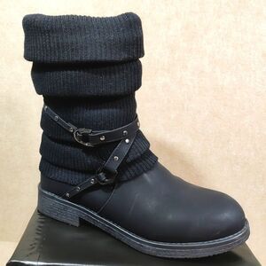 Dream Pairs Womens Mid Calf Winter Snow Black Boots